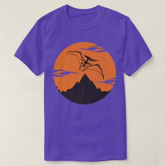 Pteranodon Skeleton With Colorful Background Desig T-Shirt (Design Front)
