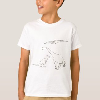 Pteranodon, Tyrannosaurus, Brontosaurus shirts