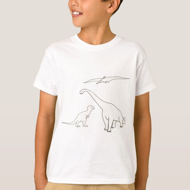 Pteranodon, Tyrannosaurus, Brontosaurus shirts (Front)