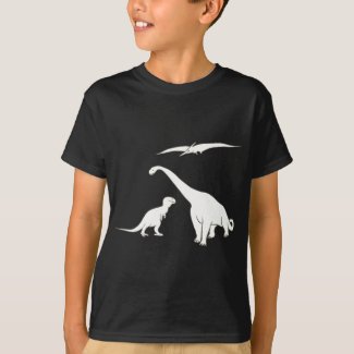Pteranodon, Tyrannosaurus, Brontosaurus shirts