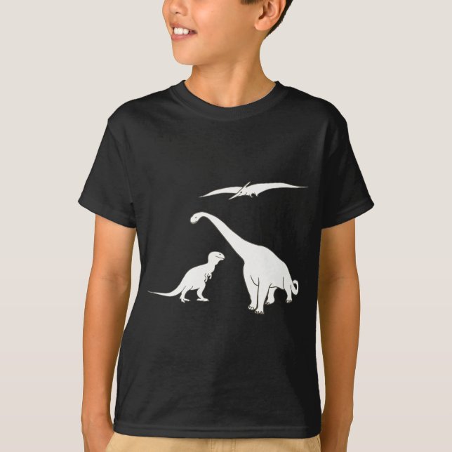 Pteranodon, Tyrannosaurus, Brontosaurus shirts (Front)