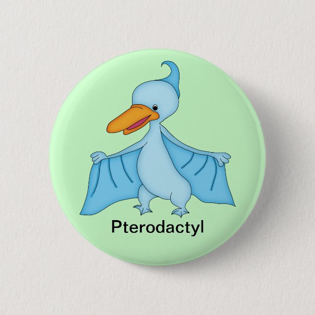 Pterodactyl Dinosaur Button (Front)