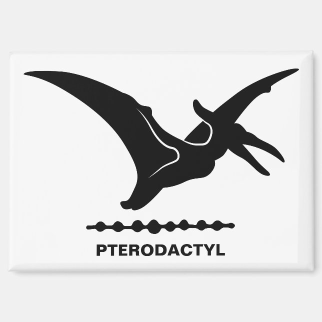 Pterodactyl Dinosaur Silhouette Magnet (Front)