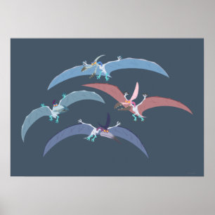 Pterodactyl Group Graphic Poster