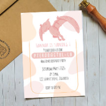 Pterodactyl Kids First Birthday Party Invitation
