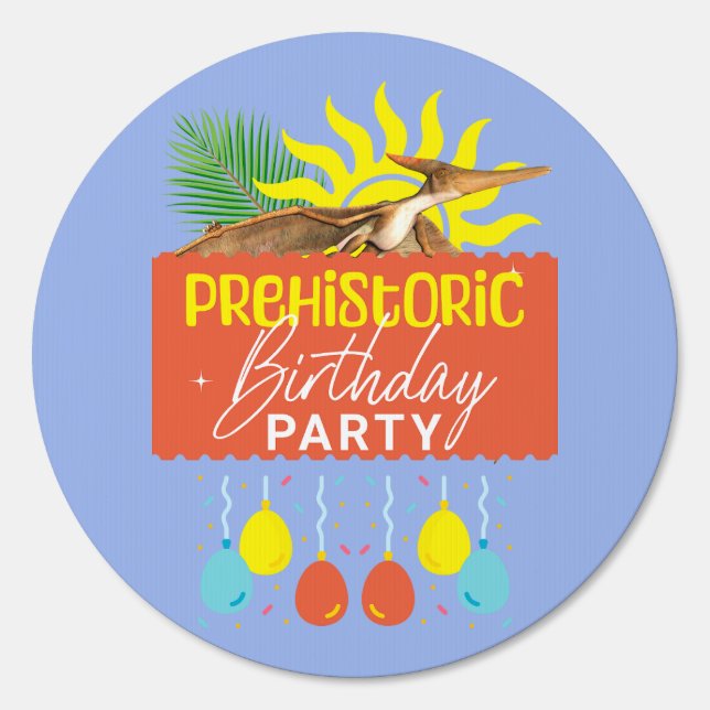 Pterodactyl Prehistoric Birthday Party Sign (Front)