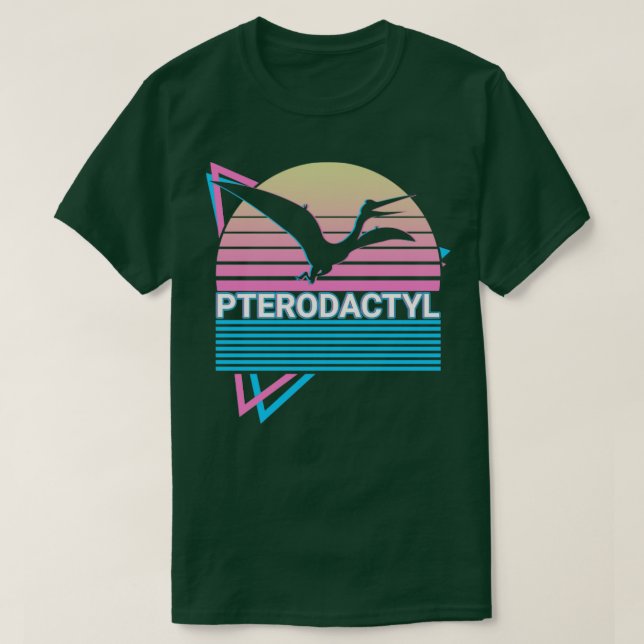 Pterodactyl Pterosaur Dinosaur Retro T-Shirt (Design Front)