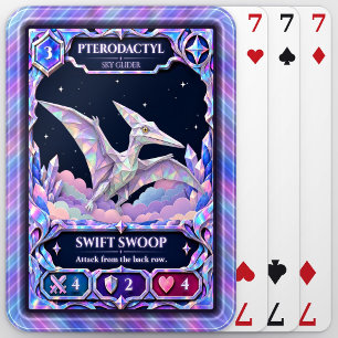 Pterodactyl, Rainbow Foil Art Poker Cards