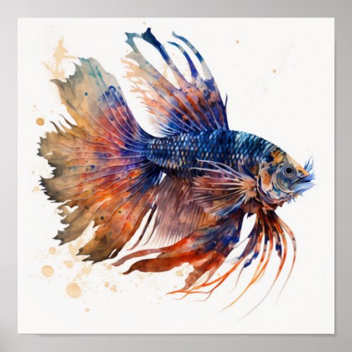Pterois in watercolor  poster