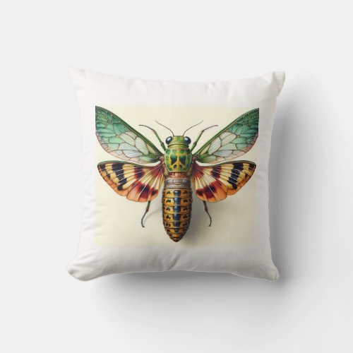Pterolophia Insect Dorsal View 050624IREF109 _ Wat Throw Pillow