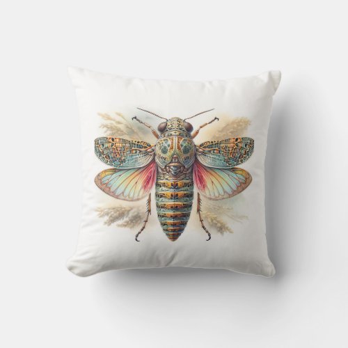 Ptinella insect 130624IREF119 _ Watercolor Throw Pillow