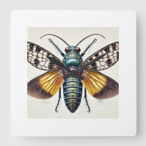 Ptinella Insect 210624IREF125 _ Watercolor Square Wall Clock