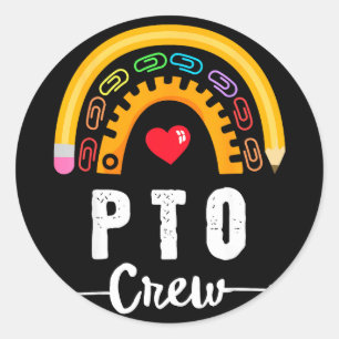 Pto crew parent school volunteer board mom parent classic round sticker