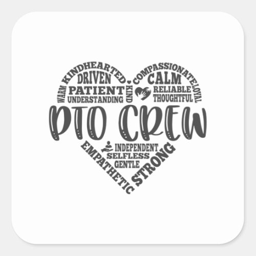 PTO crew parent teacher organization Square Sticker