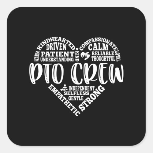 PTO crew parent teacher organization Square Sticker