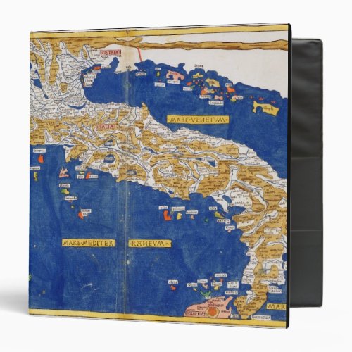 Ptolemaic Map of Italy 1482 coloured litho 3 Ring Binder