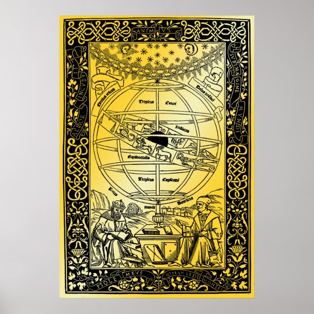 Ptolemy's System by Johanes de Monte Regio 1543 Poster (Front)