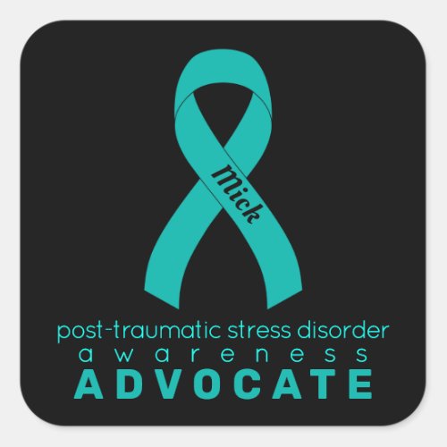 PTSD Advocate Black  Square Sticker