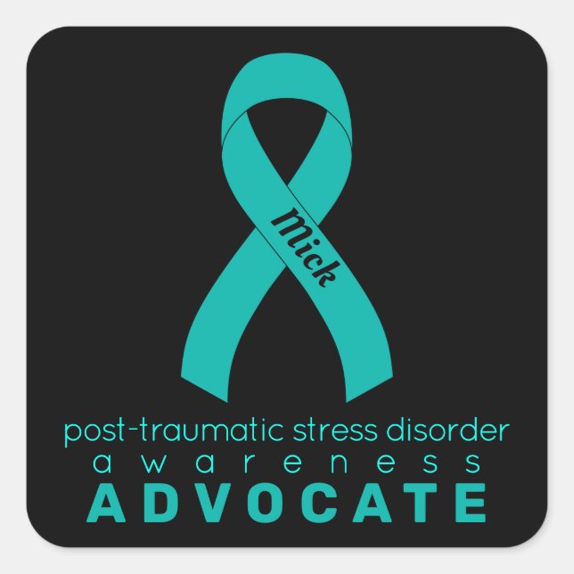 PTSD Advocate Black  Square Sticker (Front)