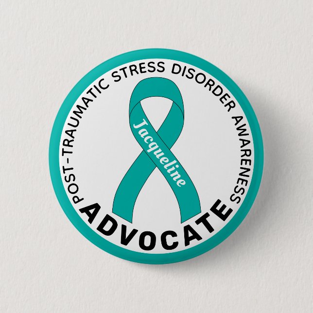 PTSD Awareness Advocate White Button (Front)