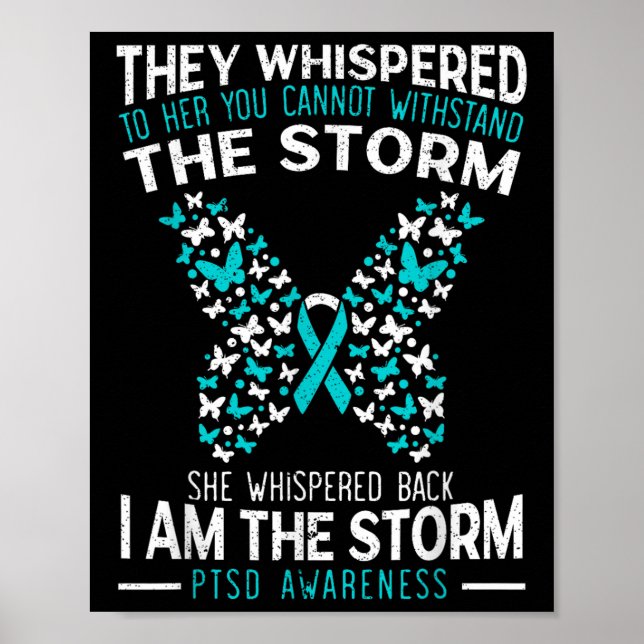 Ptsd Awareness Butterfly Posttraumatic Stress Diso Poster (Front)