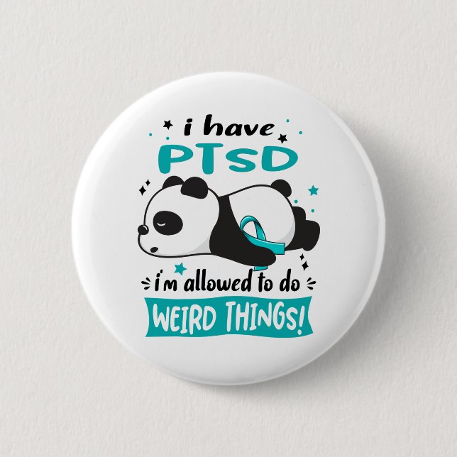 PTSD Awareness Month Ribbon Gifts Button (Front)