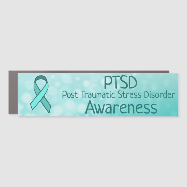 PTSD Awareness Ribbon Car Magnet (Front)