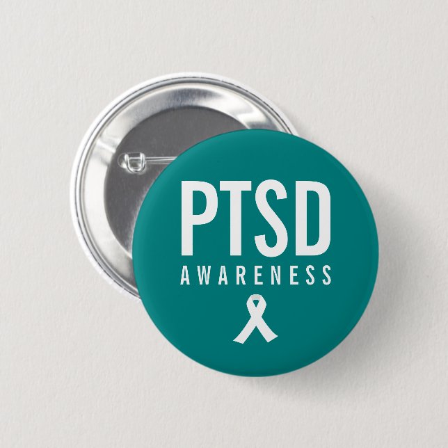 PTSD Awareness Teal Color Button (Front & Back)
