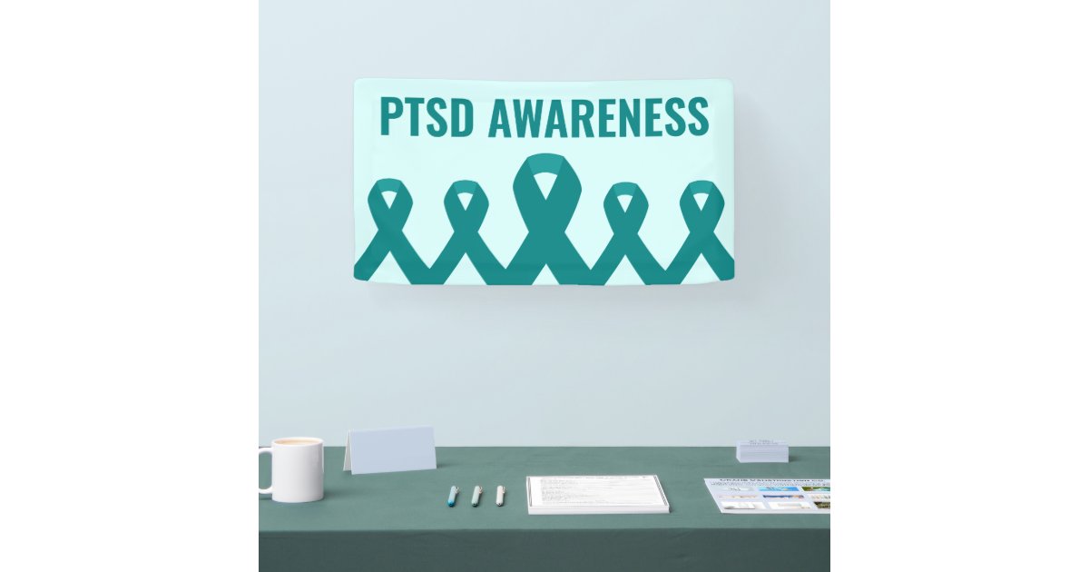 Ptds Ribbon PTSD Awareness Teal Ribbon Banner | Zazzle