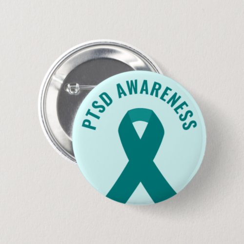 PTSD Awareness Teal Ribbon Button