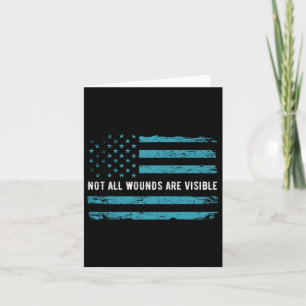 Ptsd Awareness Us Flag In Teal Color T Warrior Gif Card