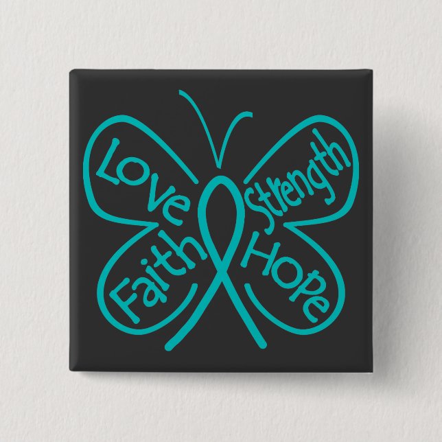 PTSD Butterfly Inspiring Words Pinback Button (Front)