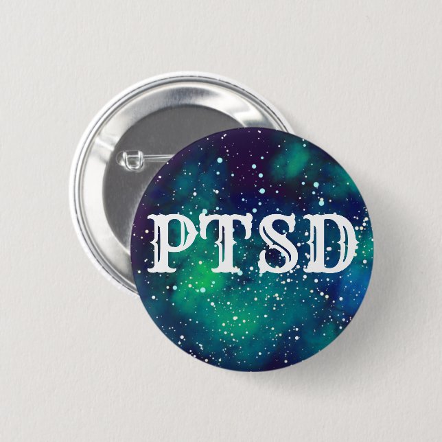 PTSD Customizable Galaxy Identity Pinback Button (Front & Back)