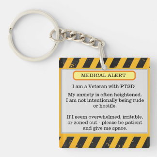 PTSD Medical Alert  Keychain