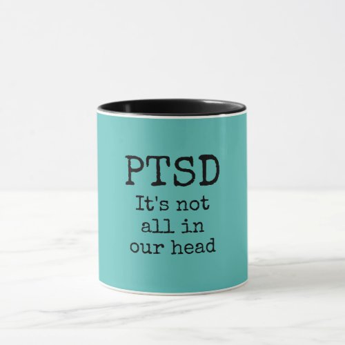 PTSD mental health psychology teal black Mug