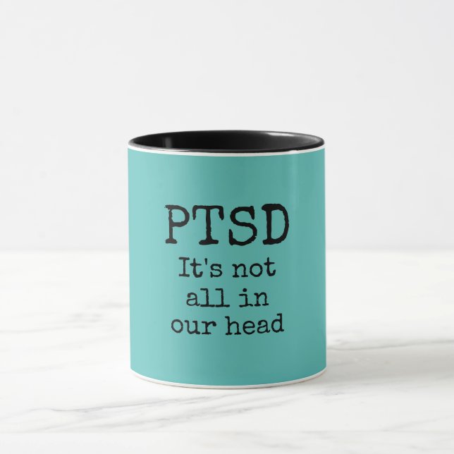 PTSD mental health psychology teal black Mug (Center)