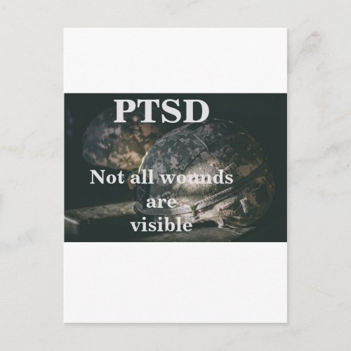 PTSD Not all wounds are visible Postcard Postcard