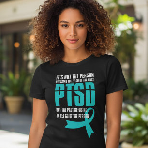 PTSD Past Trauma Teal Ribbon Awareness Tri-Blend Shirt