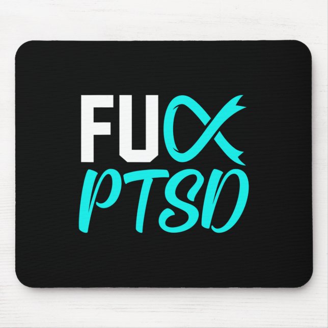 Ptsd Post Traumatic Stress Disorder Awareness Ribb Mouse Pad (Front)