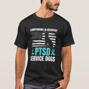 PTSD Service Dog American Flag PTSD US Veterans Lo T-Shirt