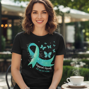 PTSD Support Squad Teal Ribbon Butterflies Tri-Blend Shirt