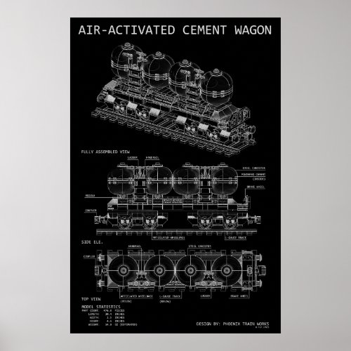 PTW Air-Activated Cement Train "Blueprint" Poster