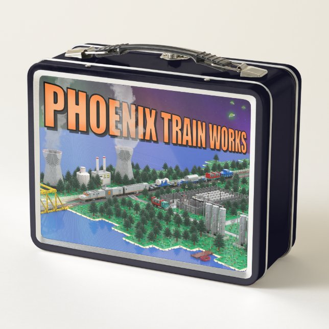 PTW Atomic Train and Powerplant Scene Metal Lunch Box (Back)