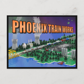 PTW Atomic Train and Powerplant Scene Postcard