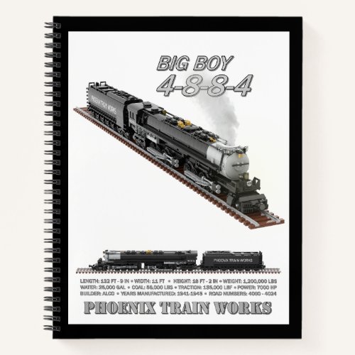 PTW Big Boy Locomotive College-Lined Notebook