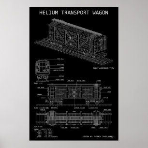 PTW Helium Train Wagon "Blueprint" Poster