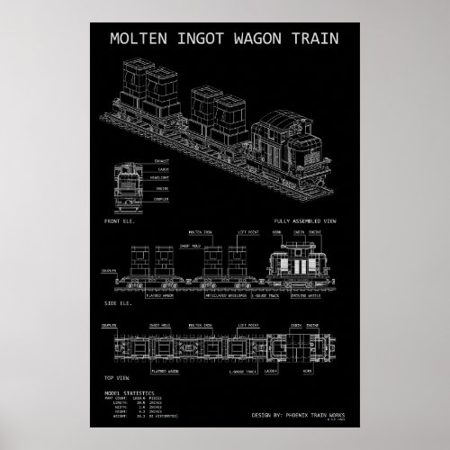 PTW Molten Ingot Train "Blueprint" Poster