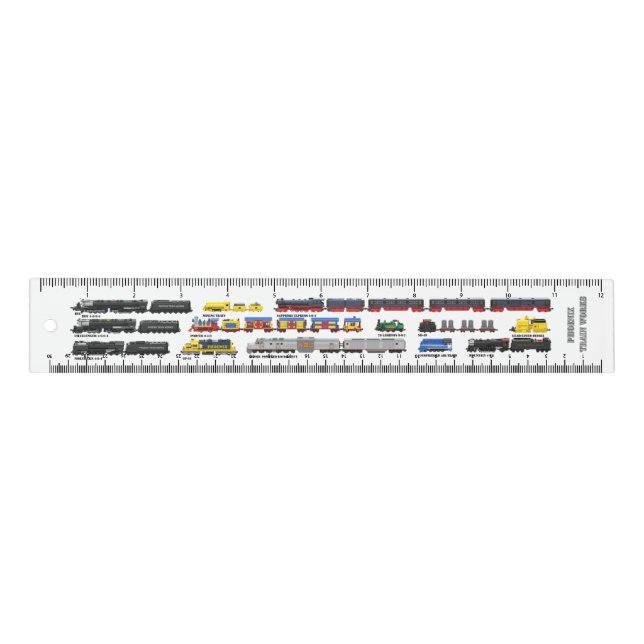 PTW Train Collection 12in Ruler (Front)