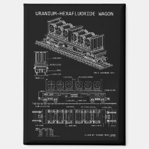 PTW Uranium Hexafluoride Wagon "Blueprint" Magnet