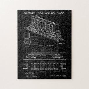 PTW Uranium Hexafluoride Wagon "Blueprint" Small Jigsaw Puzzle